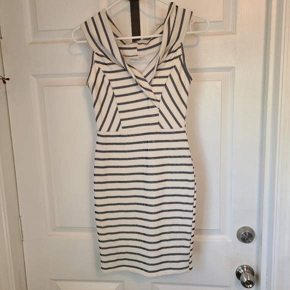 (1171) Hottie World Woman's Sleeveless Midi Dress, Small Color: Black/White - Picture 5 of 10